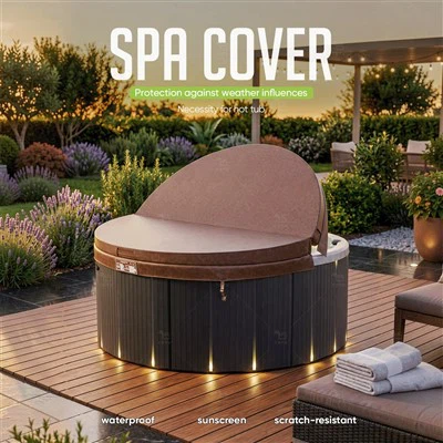 Brúnt, kringlótt Spa Cover